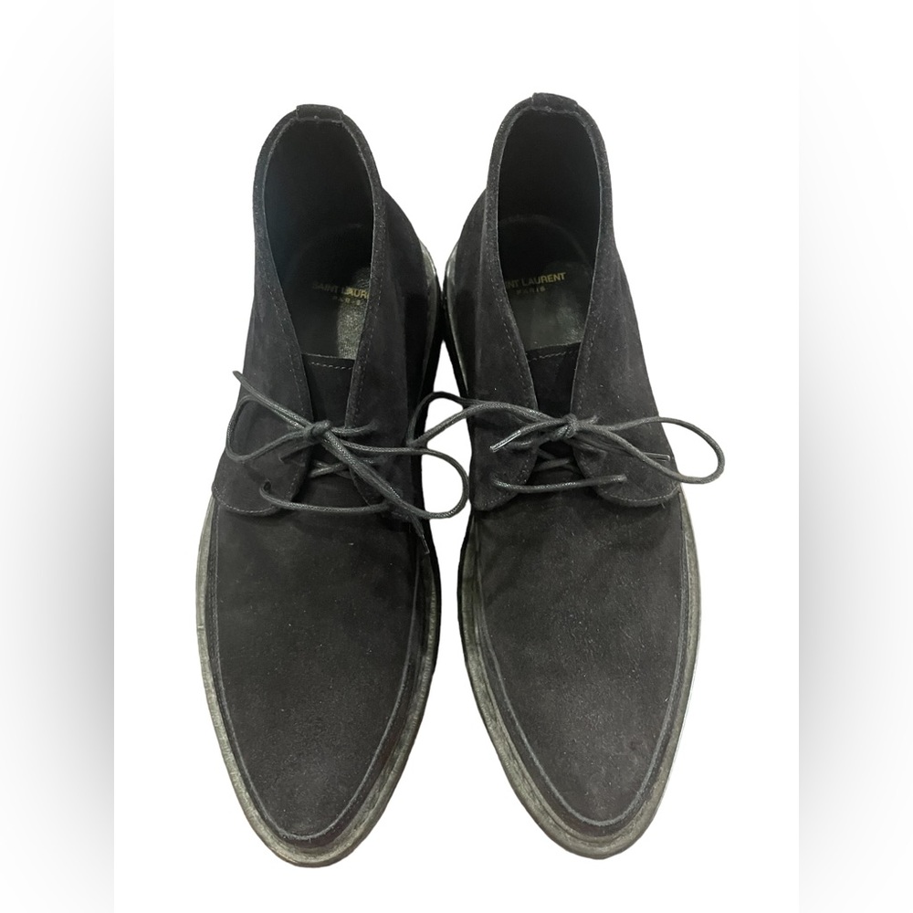 Saint Laurent men’s Sz 7 black Suede Creepers. Featured In 2014 Runway Show.